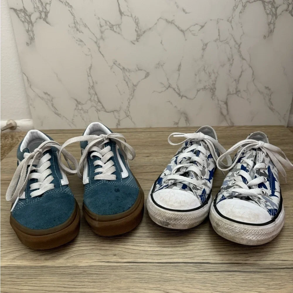 Vans Old Skool + Converse Shark Print Boys Sneaker Bundle Skater Y2K